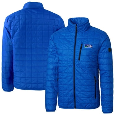 Men's Cutter & Buck Royal Seattle Seahawks Big & Tall Rainier PrimaLoft Eco Insulated Full-Zip Puffer Jacket
