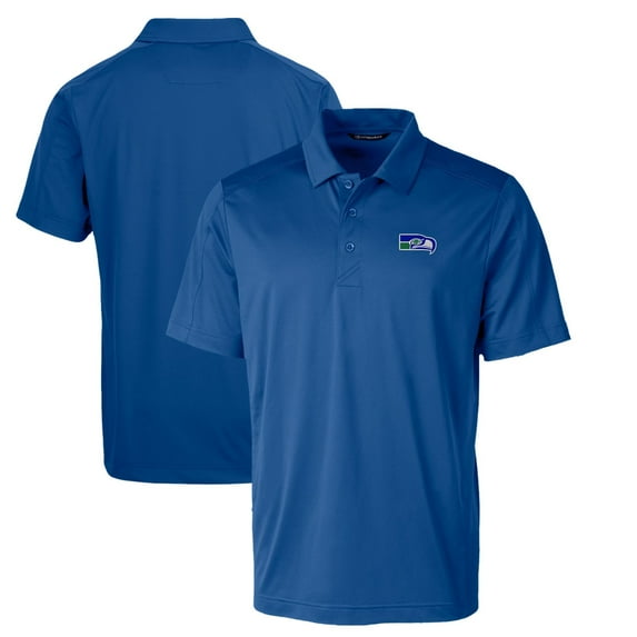 Men's Cutter & Buck Royal Seattle Seahawks Throwback Logo Prospect Textured Stretch Polo