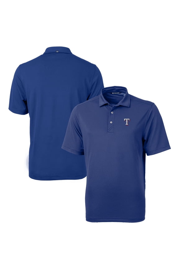 Men's Cutter & Buck Royal Texas Rangers Big & Tall Virtue Eco Pique Recycled Polo