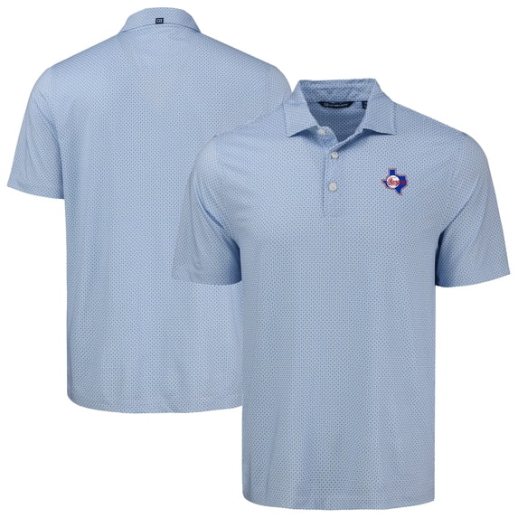 Men's Cutter & Buck Royal Texas Rangers Pike Eco Diamond Dot Print Polo