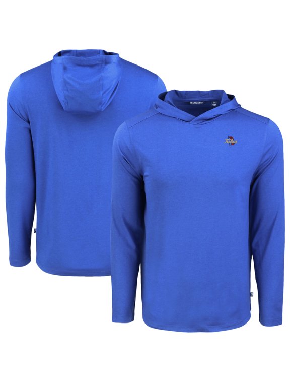 Men's Cutter & Buck Royal Tulsa Golden Hurricane Coastline Epic Comfort Eco Recycled Long Sleeve Hoodie T-Shirt