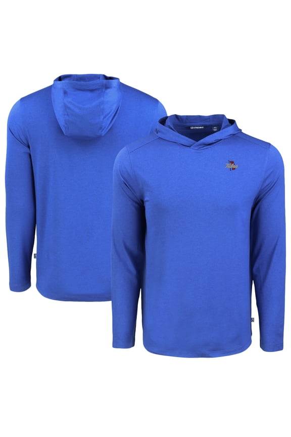 Men's Cutter & Buck Royal Tulsa Golden Hurricane Coastline Epic Comfort Eco Recycled Long Sleeve Hoodie T-Shirt