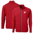 thumbnail image 1 of Men's Cutter & Buck Scarlet Nebraska Huskers Big & Tall Adapt Eco Knit Hybrid Recycled Full-Zip Jacket, 1 of 3