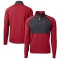 thumbnail image 1 of Men's Cutter & Buck  Scarlet Ohio State Buckeyes Alumni Logo Adapt Eco Knit Hybrid Recycled Quarter-Zip Pullover Top, 1 of 3