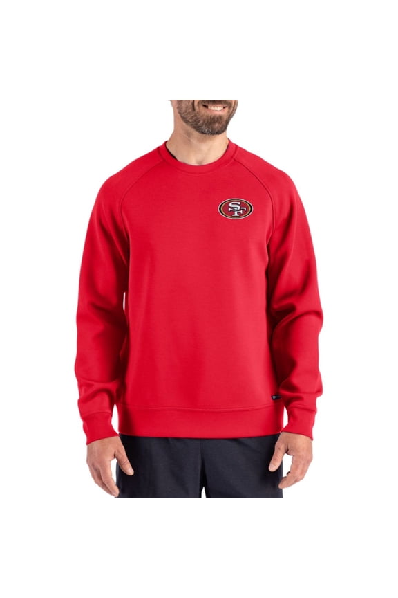 Men's Cutter & Buck Scarlet San Francisco 49ers Roam Recycled Pullover
