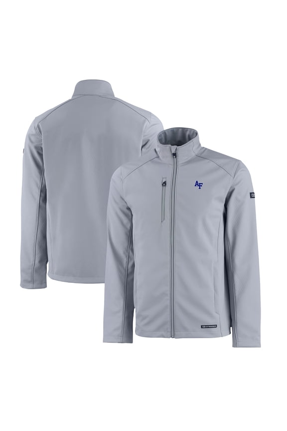 Men's Cutter & Buck Silver Air Force Falcons Evoke Eco Softshell Recycled Full-Zip Jacket