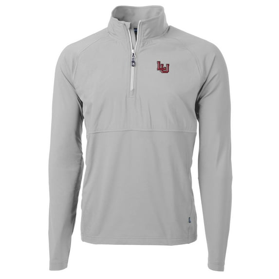 Men's Cutter & Buck Silver Lamar Cardinals Adapt Eco Knit Hybrid Recycled Quarter-Zip Pullover Top
