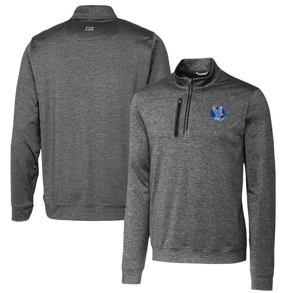 Men's Cutter & Buck Steel Air Force Falcons Vault Big & Tall Stealth Quarter-Zip Pullover Top