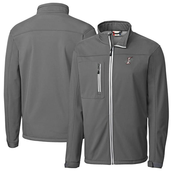 Men's Cutter & Buck Steel Albuquerque Isotopes Clique Telemark Eco Stretch Softshell Full-Zip Jacket
