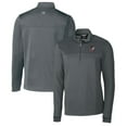 thumbnail image 1 of Men's Cutter & Buck Steel Arkansas Razorbacks Traverse Stripe Quarter-Zip Pullover Top, 1 of 3