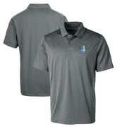 Mens Cutter & Buck Steel Detroit Lions Throwback Logo Prospect Textured Stretch Polo