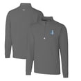 thumbnail image 1 of Men's Cutter & Buck Steel Detroit Lions Throwback Logo Traverse Stretch Quarter-Zip Pullover Top, 1 of 3