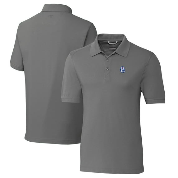 Men's Cutter & Buck Steel Fresno State Bulldogs Vault Advantage Tri-Blend Pique Big & Tall Polo