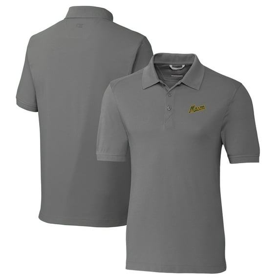 Men's Cutter & Buck Steel George Mason Patriots Vault Advantage Tri-Blend Pique Big & Tall Polo