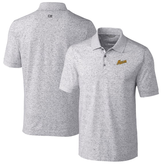 Men's Cutter & Buck Steel George Mason Patriots Vault Advantage Tri-Blend Space Dye Big & Tall Polo