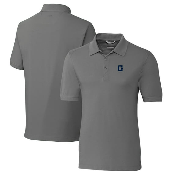 Men's Cutter & Buck Steel Georgetown Hoyas Vault Advantage Tri-Blend Pique Big & Tall Polo