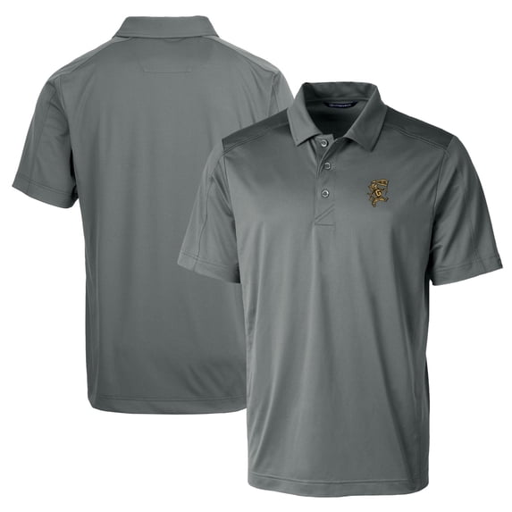 Men's Cutter & Buck Steel Grambling Tigers Team Logo Big & Tall Prospect Textured Stretch Polo