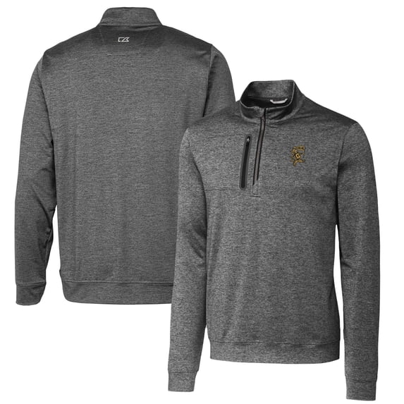 Men's Cutter & Buck Steel Grambling Tigers Vault Big & Tall Stealth Quarter-Zip Pullover Top