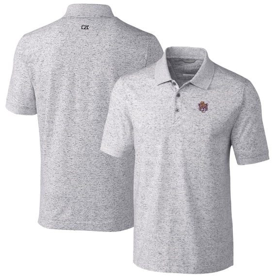 Men's Cutter & Buck Steel LSU Tigers Vault Advantage Tri-Blend Space Dye Big & Tall Polo