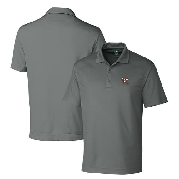 Men's Cutter & Buck Steel Louisville Cardinals DryTec Genre Textured Solid Polo
