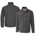 thumbnail image 1 of Men's Cutter & Buck Steel Memphis Redbirds Clique Trail Eco Stretch Softshell Full-Zip Jacket, 1 of 3