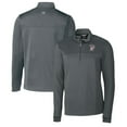 thumbnail image 1 of Men's Cutter & Buck Steel Mississippi State Bulldogs Traverse Stripe Quarter-Zip Pullover Top, 1 of 3