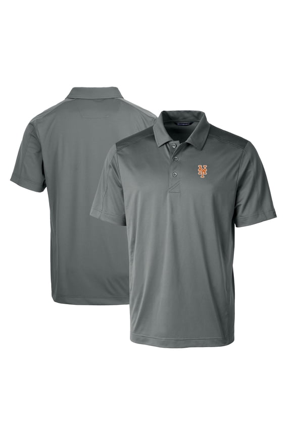 Men's Cutter & Buck Steel New York Mets Prospect Textured Stretch Big & Tall Polo