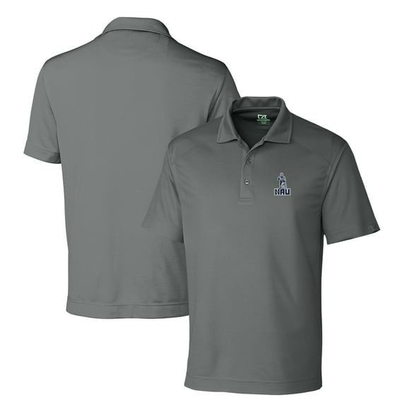 Men's Cutter & Buck Steel Northern Arizona Lumberjacks DryTec Genre Textured Solid Polo