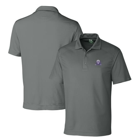 Men's Cutter & Buck Steel Northwestern Wildcats DryTec Genre Textured Solid Polo