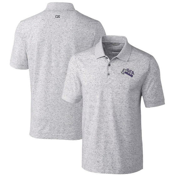 Men's Cutter & Buck Steel Stephen F Austin Lumberjacks Advantage Space Dye Tri-Blend Polo