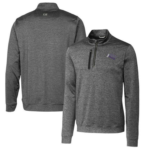 Men's Cutter & Buck Steel Stephen F Austin Lumberjacks Vault Big & Tall Stealth Quarter-Zip Pullover Top
