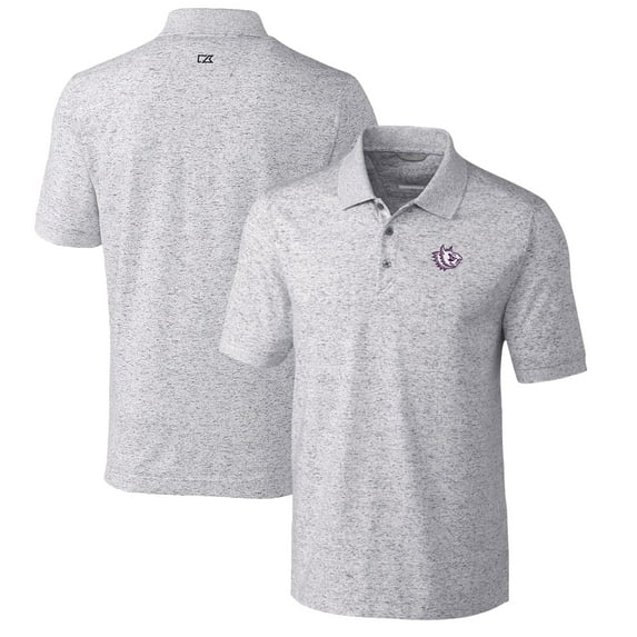 Men's Cutter & Buck Steel TCU Horned Frogs Advantage Space Dye Tri-Blend Polo