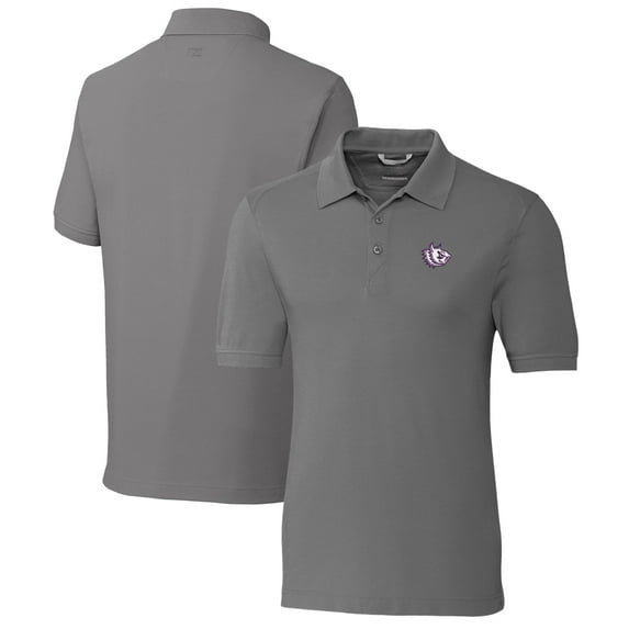 Men's Cutter & Buck Steel TCU Horned Frogs Advantage Tri-Blend DryTec Pique Polo
