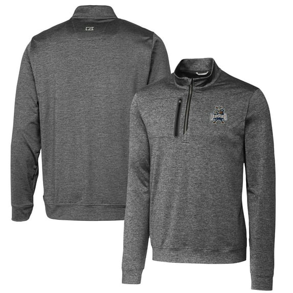 Men's Cutter & Buck Steel Utah State Aggies Vault Big & Tall Stealth Quarter-Zip Pullover Top