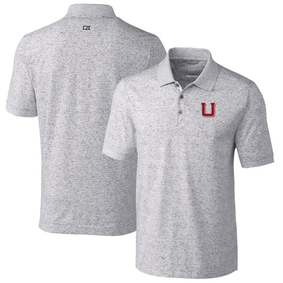 Men's Cutter & Buck Steel Utah Utes Vault Advantage Tri-Blend Space Dye Big & Tall Polo