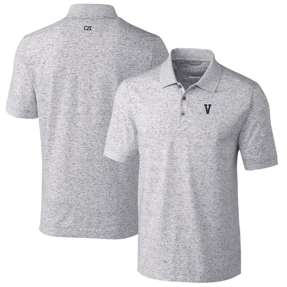 Men's Cutter & Buck Steel Villanova Wildcats Vault Advantage Tri-Blend Space Dye Big & Tall Polo