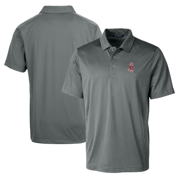 Men's Cutter & Buck Steel Washington State Cougars Team Logo Big & Tall Prospect Textured Stretch Polo