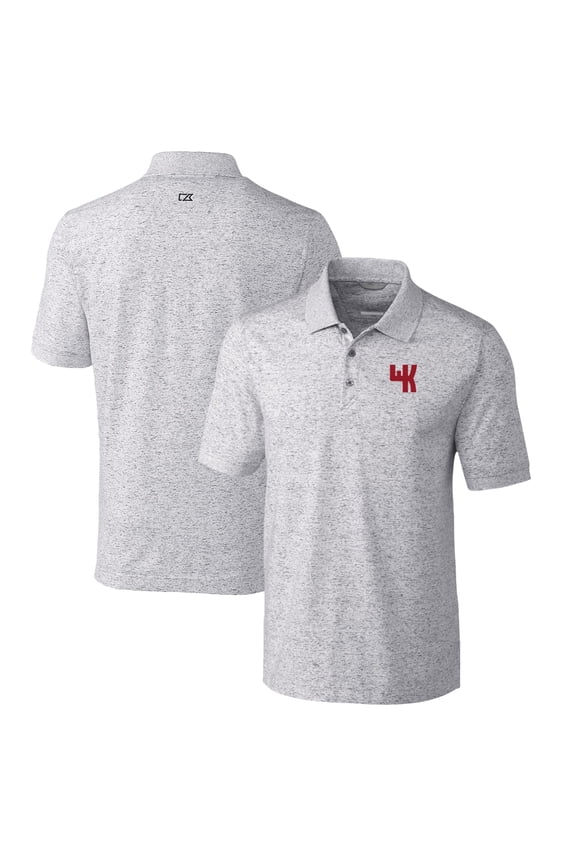 Men's Cutter & Buck Steel Western Kentucky Hilltoppers Advantage Space Dye Tri-Blend Polo