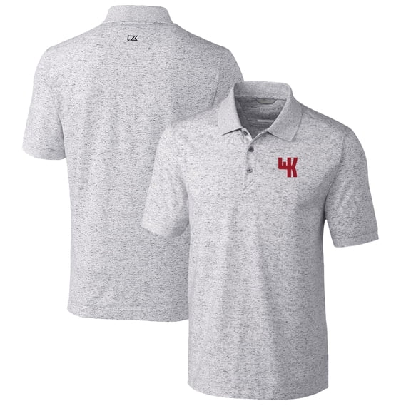 Men's Cutter & Buck Steel Western Kentucky Hilltoppers Advantage Space Dye Tri-Blend Polo