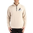 thumbnail image 1 of Men's Cutter & Buck Tan Arizona Cardinals Throwback Logo Adapt Eco Knit Stretch Recycled Quarter-Zip Pullover, 1 of 2