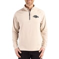 thumbnail image 1 of Men's Cutter & Buck Tan Baltimore Ravens Adapt Eco Knit Stretch Recycled Quarter-Zip Pullover, 1 of 2