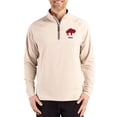 thumbnail image 1 of Men's Cutter & Buck Tan Buffalo Bills Throwback Logo Adapt Eco Knit Stretch Recycled Quarter-Zip Pullover, 1 of 2