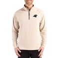 thumbnail image 1 of Men's Cutter & Buck Tan Carolina Panthers Adapt Eco Knit Stretch Recycled Quarter-Zip Pullover, 1 of 2