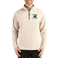 thumbnail image 1 of Men's Cutter & Buck Tan Carolina Panthers Throwback Logo Adapt Eco Knit Stretch Recycled Quarter-Zip Pullover, 1 of 2