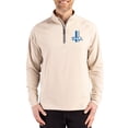 thumbnail image 1 of Men's Cutter & Buck Tan Detroit Lions Throwback Logo Adapt Eco Knit Stretch Recycled Quarter-Zip Pullover, 1 of 2