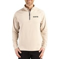 thumbnail image 1 of Men's Cutter & Buck Tan New Orleans Saints Adapt Eco Knit Stretch Recycled Quarter-Zip Pullover, 1 of 2