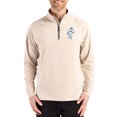 thumbnail image 1 of Men's Cutter & Buck Tan Tennessee Titans Throwback Logo Adapt Eco Knit Stretch Recycled Quarter-Zip Pullover, 1 of 2