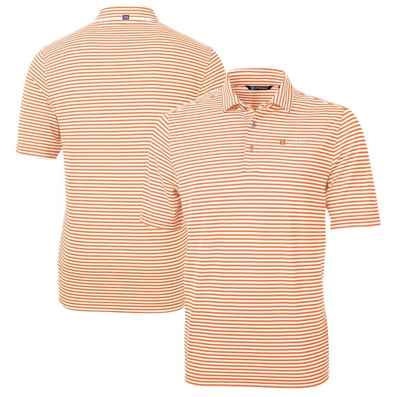 Men's Cutter & Buck Tennessee Orange Tennessee Volunteers Alumni Logo Virtue Eco Pique Stripe Recycled Polo