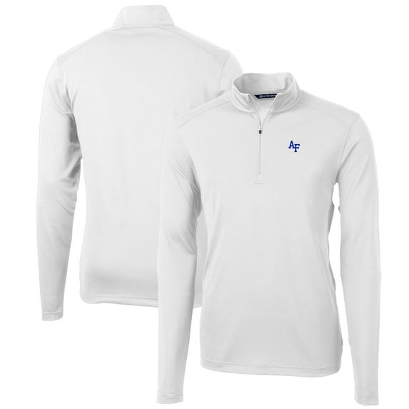 Men's Cutter & Buck White Air Force Falcons Big & Tall Virtue Eco Pique Recycled Quarter-Zip Pullover Top