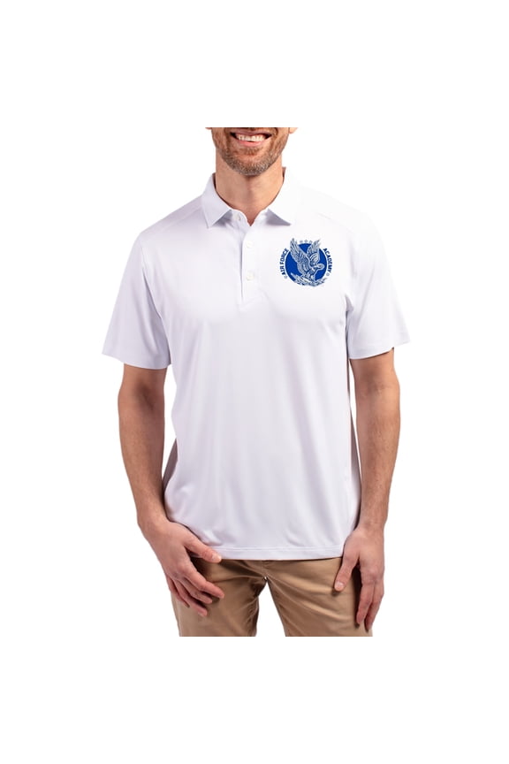 Men's-Cutter & Buck White Air Force Falcons Forge Eco Stretch Recycled Polo